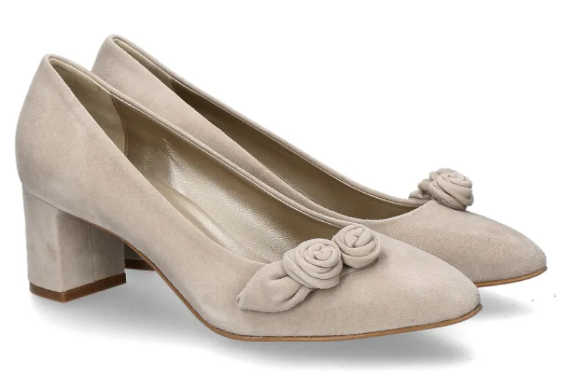 Damen dirndl + bua dirndl+bua Trachten-Pumps 1942 ZIEGENVELOURS- beige