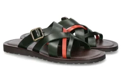 Herren Emozioni Pantolette LEATHER M7600 OLIVE ORANGE