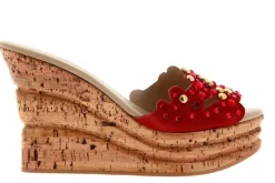 Damen Fernando Pensato Pentolette BORCHIE ORO DUBAI CAM ROSSO STRASS (40)