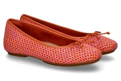 Damen Fitflop Ballerina MARY JANE RAFFIA LEATHER- satsuma/pink perfect mix