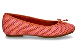 Damen Fitflop Ballerina MARY JANE RAFFIA LEATHER- satsuma/pink perfect mix