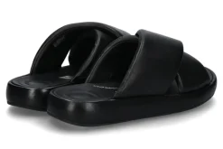 Damen Fitflop Pantolette IQUSHION D-LUXE PADDED LEATHER CROSS- all black/schwarz