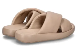 Damen Fitflop Pantolette IQUSHION D-LUXE PADDED LEATHER CROSS- classic beige