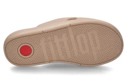 Damen Fitflop Pantolette IQUSHION D-LUXE PADDED LEATHER CROSS- classic beige