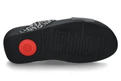 Damen Fitflop Pantolette LULU CRYSTAL-MIX METALLIC CROSS- all black/schwarz