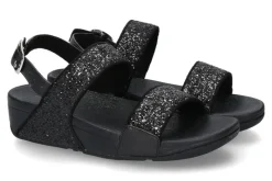 Damen Fitflop Pantolette LULU GLITTER BACK STRAP SANDALS BLACK