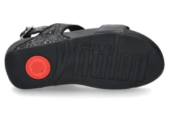 Damen Fitflop Pantolette LULU GLITTER BACK STRAP SANDALS BLACK