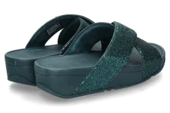 Damen Fitflop Pantolette LULU GLITTERBALL CROSS- metallic deep teal