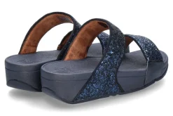 Damen Fitflop Pantolette LULU GLITTER SLIDES midnight navy