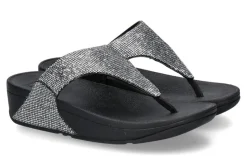Damen Fitflop Pantolette LULU GLITTERBALL TOE-POST- silver