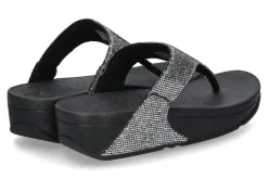 Damen Fitflop Pantolette LULU GLITTERBALL TOE-POST- silver