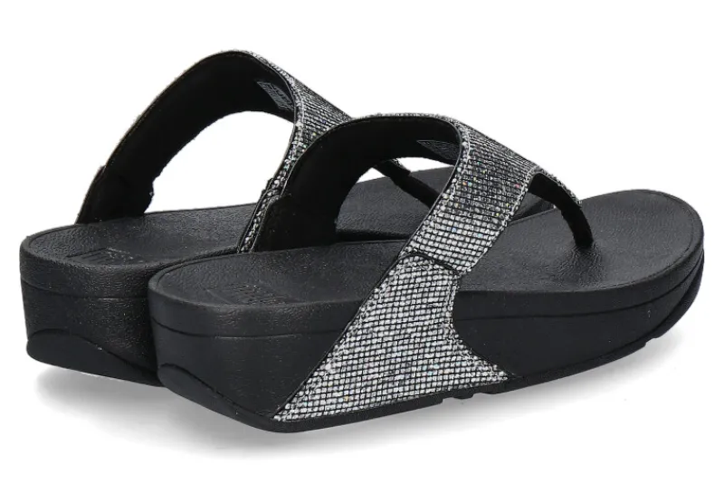 Damen Fitflop Pantolette LULU GLITTERBALL TOE-POST- silver