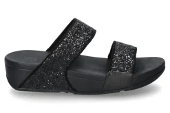 Damen Fitflop Pantolette LULU GLITTER SLIDES- black glitter/schwarz