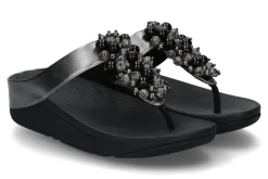 Damen Fitflop Zehentrenner FINO BAUBLE-BEAD PEWTER- black/schwarz