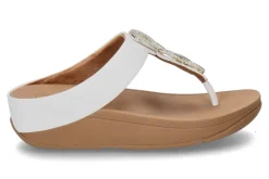 Damen Fitflop Zehentrenner HX2 FINO CRYSTAL-CHAIN LEATHER TOE-POST- urban wihte/weiss