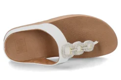 Damen Fitflop Zehentrenner HX2 FINO CRYSTAL-CHAIN LEATHER TOE-POST- urban wihte/weiss