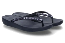 Damen Fitflop Zehentrenner IQUSHION MULTI-CRYSTAL ERGOMOMIC- midnight navy/dunkelblau