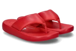 Damen Fitflop Zehentrenner IQUSHION D-LUXE PADDED LEATHER TOE-POST- red/rot