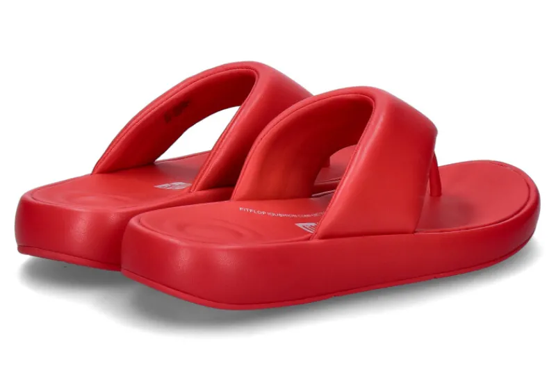Damen Fitflop Zehentrenner IQUSHION D-LUXE PADDED LEATHER TOE-POST- red/rot