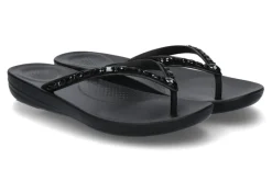 Damen Fitflop Zehentrenner IQUSHION MULTI-CRYSTAL ERGOMOMIC- all black/schwarz