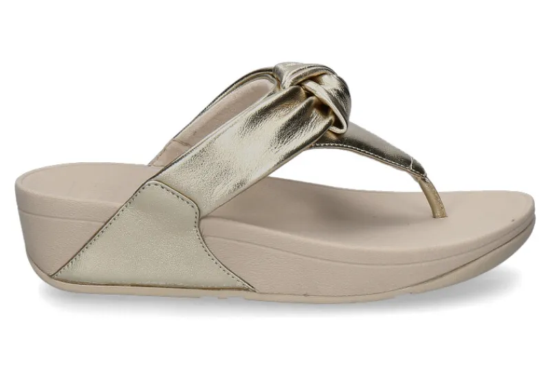 Damen Fitflop Zehentrenner TOE POST leather platino