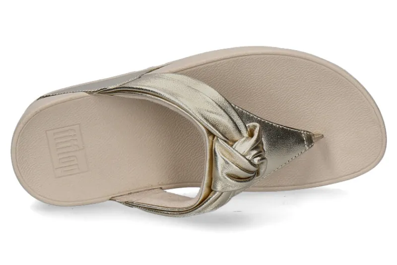 Damen Fitflop Zehentrenner TOE POST leather platino