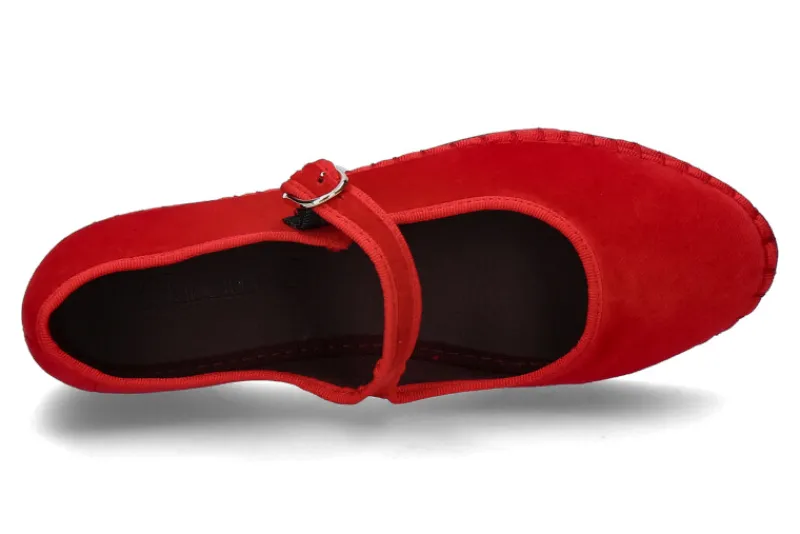 Damen Flabelus Riemenballerina MELLARK SAMT- rot