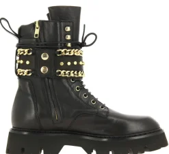 Damen Fru.it Combat-Boots GLOVE NERO ORO