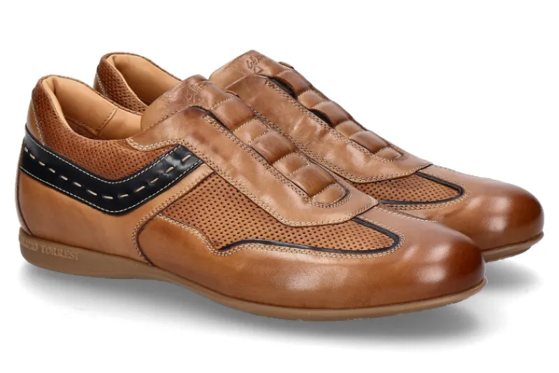 Herren Galizio Torresi Slip On FOULARD MARRONE NABUK MARRONE INDIO BLU