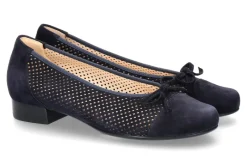 Damen Hassia Ballerina BOLOGNA G-WEITE SAMTZIEGE BLUE (40½)