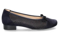 Damen Hassia Ballerina BOLOGNA G-WEITE SAMTZIEGE BLUE (40½)
