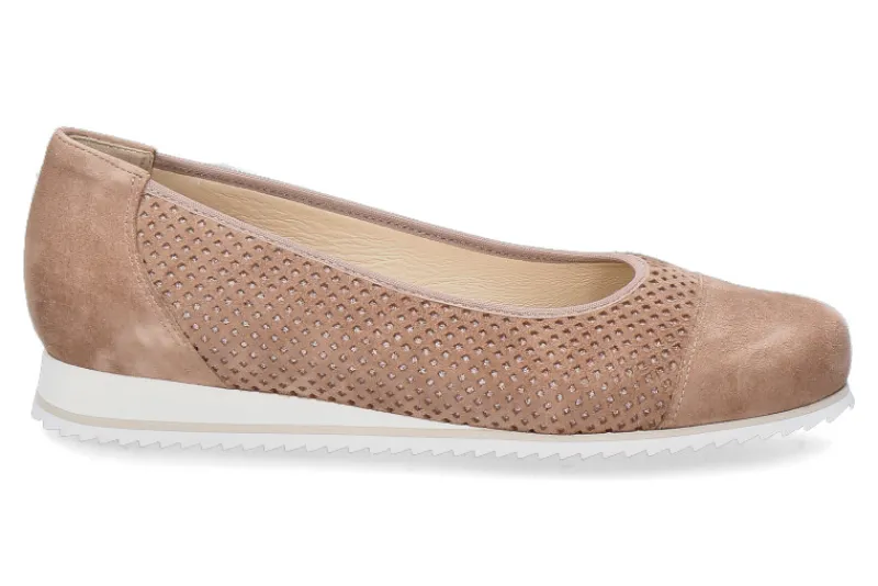Damen Hassia Keilballerina PIACENZA G-WEITE SAMTZIEGE- cappuccino