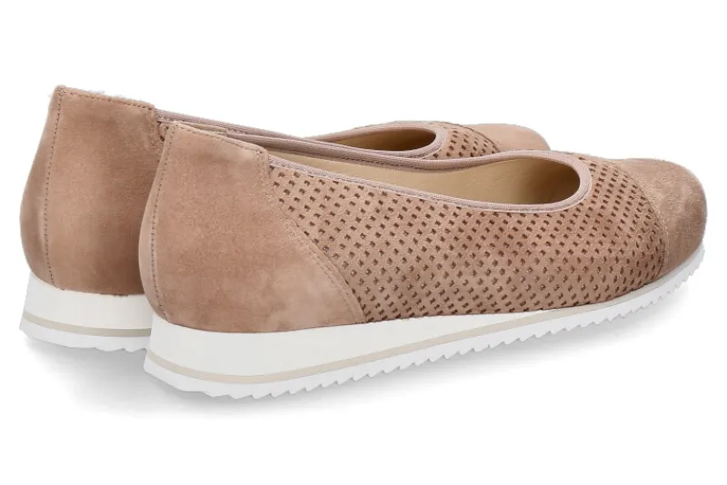 Damen Hassia Keilballerina PIACENZA G-WEITE SAMTZIEGE- cappuccino
