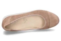 Damen Hassia Keilballerina PIACENZA G-WEITE SAMTZIEGE- cappuccino