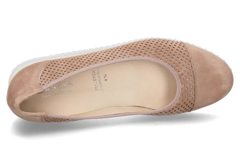 Damen Hassia Keilballerina PIACENZA G-WEITE SAMTZIEGE- cappuccino