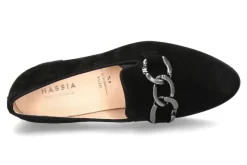 Damen Hassia Pumps SIENA H-WEITE SAMTZIEGE SCHWARZ