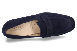 Damen Hassia Slipper NAPOLI H-WEITE samtziege blau