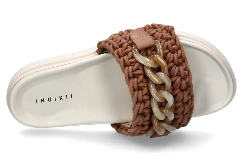 Damen Inuikii Pantolette WOVEN CHAIN CARAMEL