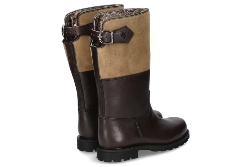 Damen Ludwig Reiter Stiefel MARONIBRATERIN- dunkelbraun/ grün