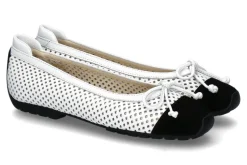 Damen Mania Ballerina 911 CAMOSCIO- schwarz/weiss