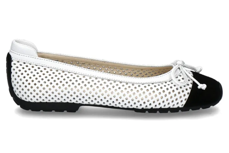 Damen Mania Ballerina 911 CAMOSCIO- schwarz/weiss