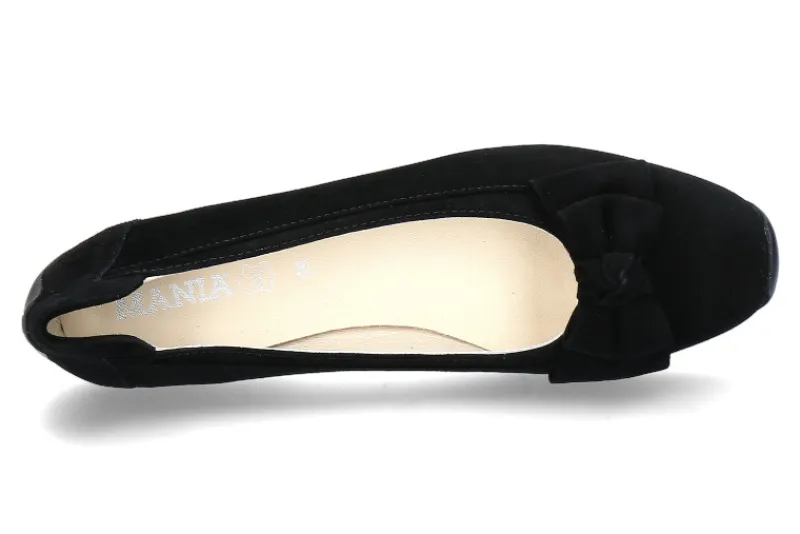 Damen Mania Ballerina CAMOSCIO NERO