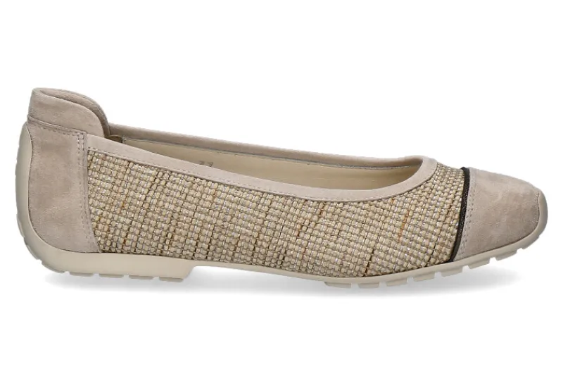 Damen Mania Ballerina CAMOSCIO RAFIA SAND