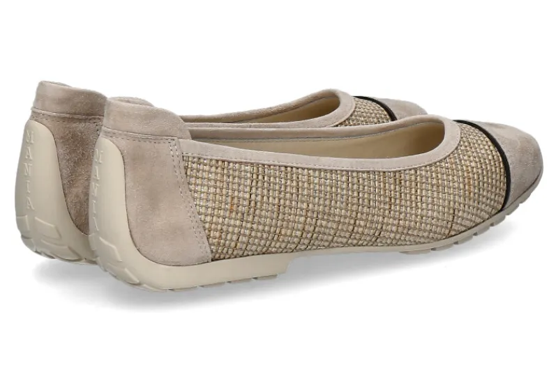 Damen Mania Ballerina CAMOSCIO RAFIA SAND