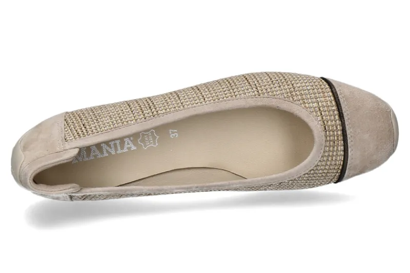 Damen Mania Ballerina CAMOSCIO RAFIA SAND