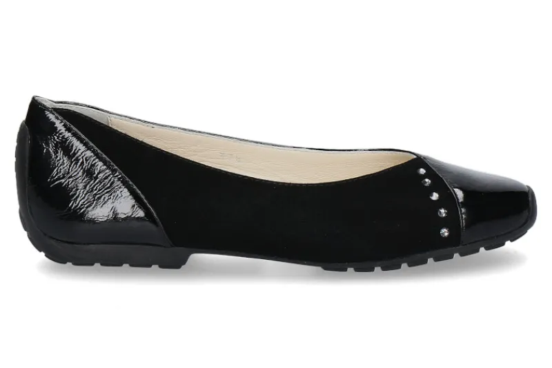 Damen Mania Ballerina NAPLACK CAMOSCIO NERO