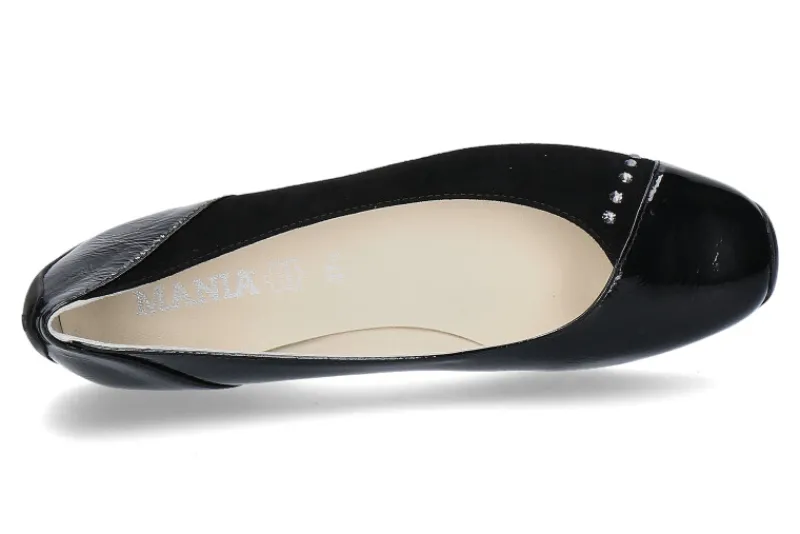 Damen Mania Ballerina NAPLACK CAMOSCIO NERO