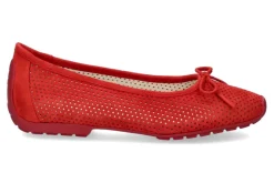 Damen Mania Ballerina PERFORATO CAMOSCIO ROSSO (36)