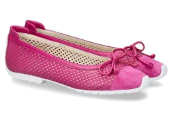 Damen Mania Ballerina PERFORATO CAMOSCIO-pink