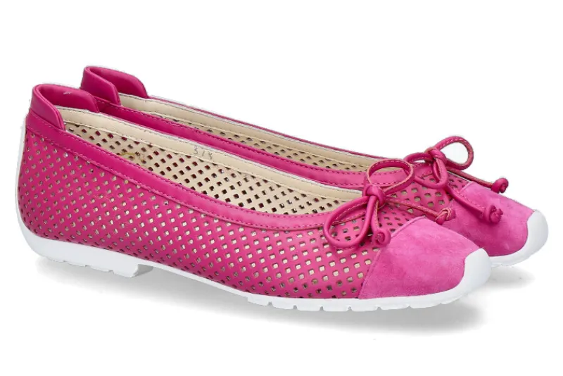 Damen Mania Ballerina PERFORATO CAMOSCIO-pink